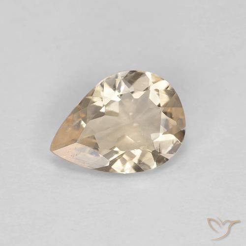 0.66ct Natural Light Golden Morganite, Pear Shape, VS