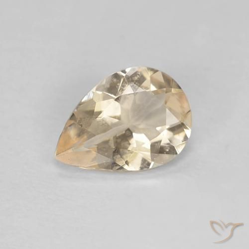 0.63ct Natural Light Golden Morganite, Pear Shape, VS