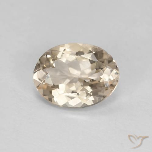 1.00 ct Golden Morganite Gemstone, Morganite Gem in Oval Facet Shape for Sale.