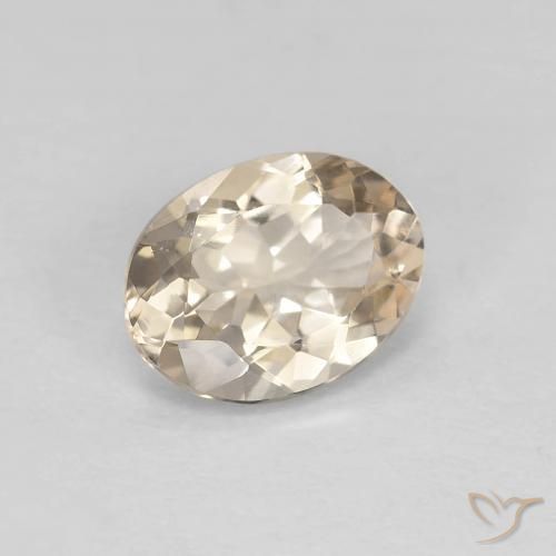 1.00 ct Golden Morganite Stone, Natural Morganite in Oval Facet Shape for Sale