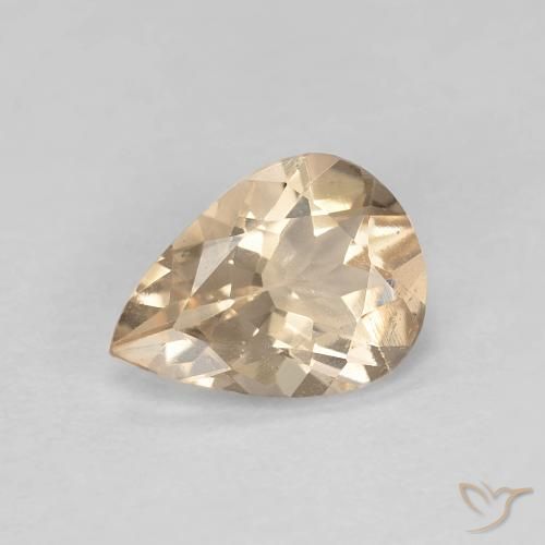0.85 ct Orange Morganite Stone, Natural Morganite in Pear Facet Shape for Sale
