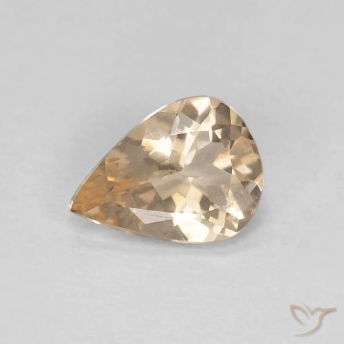 0.75 ct Orange Morganite Gemstone, Morganite Gem in Pear Facet Shape for Sale.