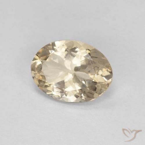 0.89 ct Golden Morganite Stone, Natural Morganite in Oval Facet Shape for Sale