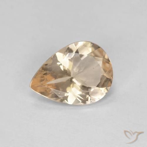 0.74 ct Orange Morganite Stone, Natural Morganite in Pear Facet Shape for Sale