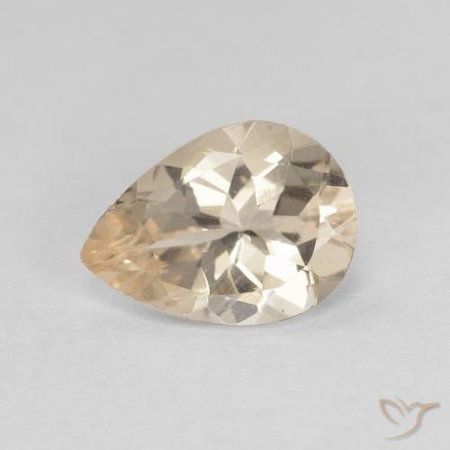 0.84ct Natural Light Golden Morganite, Pear Shape, VVS-VS