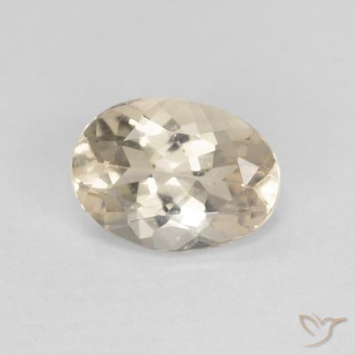 0.99 ct Golden Morganite Stone, Natural Morganite in Oval Facet Shape for Sale
