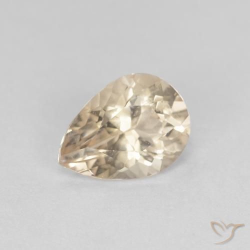 0.76ct Natural Light Golden Morganite, Pear Shape, VVS