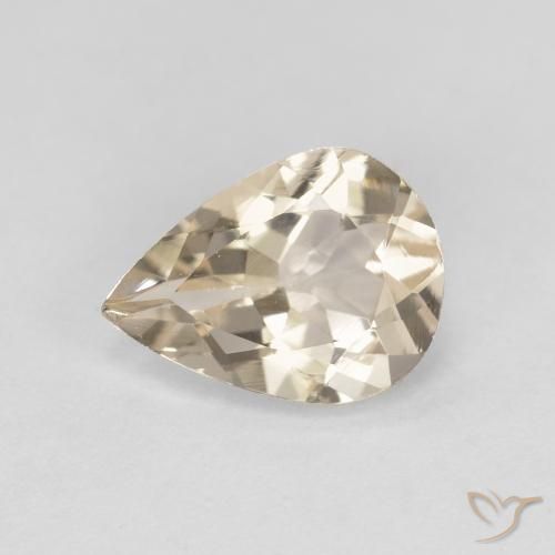 0.95 ct Golden Morganite Gemstone, Morganite Gem in Pear Facet Shape for Sale.
