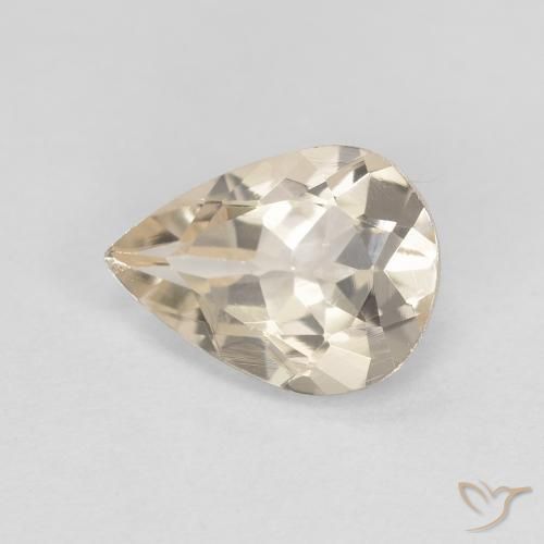 0.95 ct Golden Morganite Stone, Natural Morganite in Pear Facet Shape for Sale