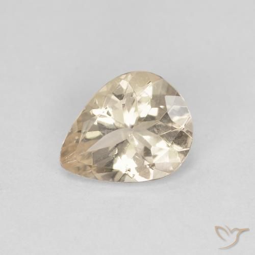 0.70 ct Golden Morganite Stone, Natural Morganite in Pear Facet Shape for Sale