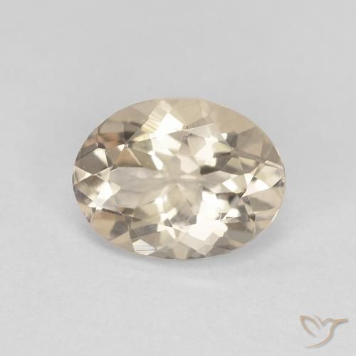1.04 ct Golden Morganite Stone, Natural Morganite in Oval Facet Shape for Sale