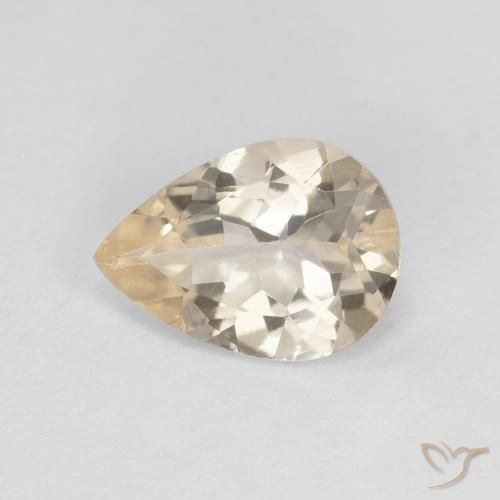 0.88ct Natural Light Golden Morganite, Pear Shape, VVS