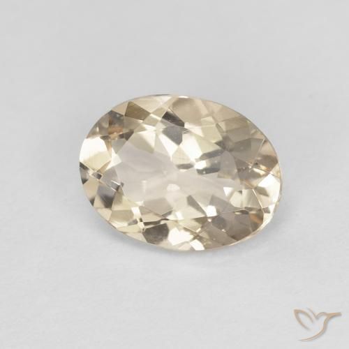 0.98ct Natural Light Golden Morganite, Oval, VVS-VS