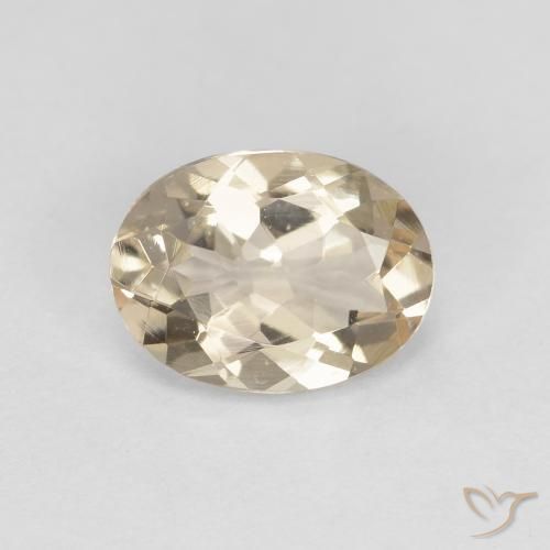 0.98 ct Golden Morganite Stone, Natural Morganite in Oval Facet Shape for Sale