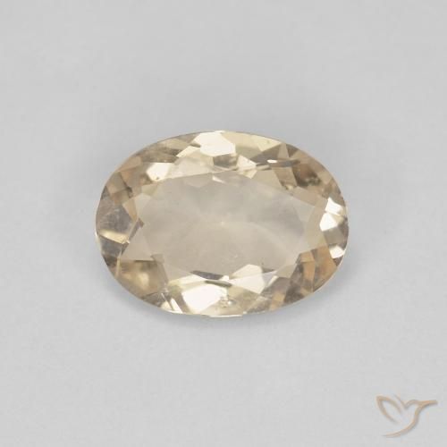 0.81 ct Golden Morganite Stone, Natural Morganite in Oval Facet Shape for Sale