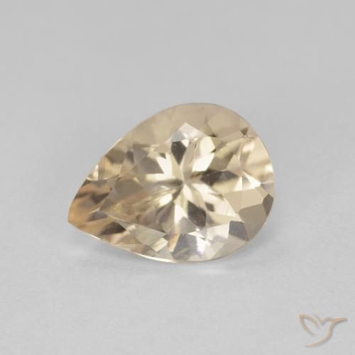 0.90ct Natural Light Golden Morganite, Pear Shape, VS