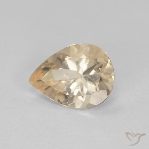 0.90 ct Golden Morganite Stone, Natural Morganite in Pear Facet Shape for Sale