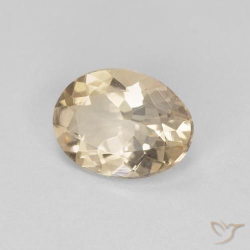 0.92 ct Golden Morganite Stone, Natural Morganite in Oval Facet Shape for Sale