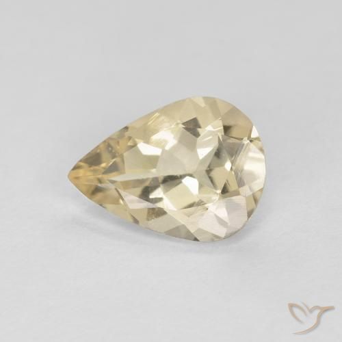 0.75ct Natural Light Golden Morganite, Pear Shape, VVS