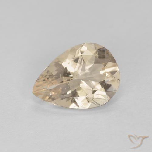 0.78ct Natural Light Golden Morganite, Pear Shape, VS