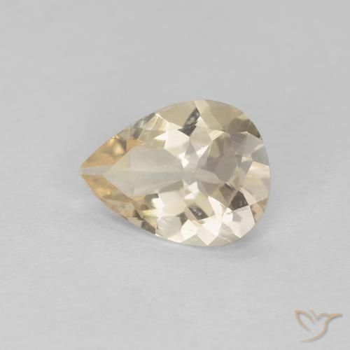 0.70 ct Golden Morganite Stone, Natural Morganite in Pear Facet Shape for Sale
