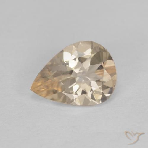 0.86ct Natural Light Golden Morganite, Pear Shape, VS