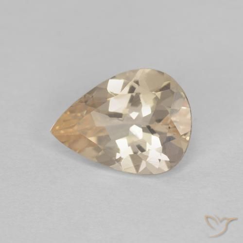 0.86 ct Golden Morganite Stone, Natural Morganite in Pear Facet Shape for Sale