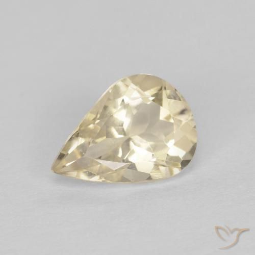 0.84 ct Golden Morganite Stone, Natural Morganite in Pear Facet Shape for Sale
