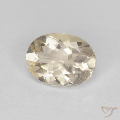 0.97 ct Golden Morganite Stone, Natural Morganite in Oval Facet Shape for Sale