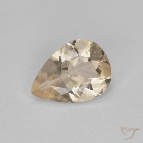 0.71ct Natural Light Yellow Morganite, Pear Shape, VVS-VS