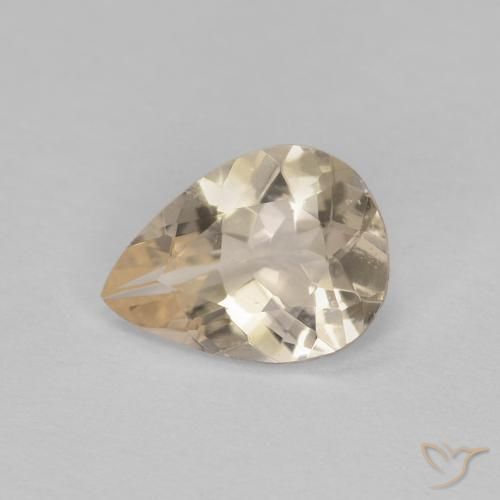 0.71 ct Golden Morganite Stone, Natural Morganite in Pear Facet Shape for Sale