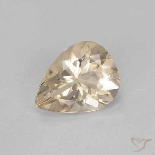 0.94 ct Golden Morganite Stone, Natural Morganite in Pear Facet Shape for Sale