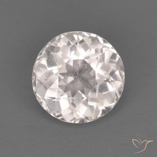 1.32ct Natural Very Light Pink Morganite, Round, VVS-VS