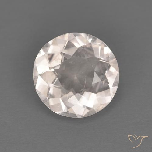 0.93ct Natural Very Light Pink Morganite, Round, VS