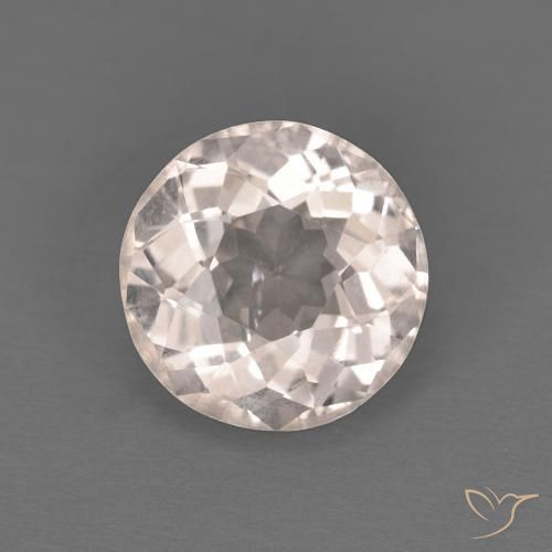 1.14ct Natural Very Light Pink Morganite, Round, VS
