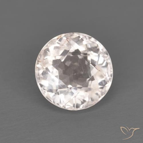 1.22 ct Pink Morganite Gemstone, Morganite Gem in Round Facet Shape for Sale.