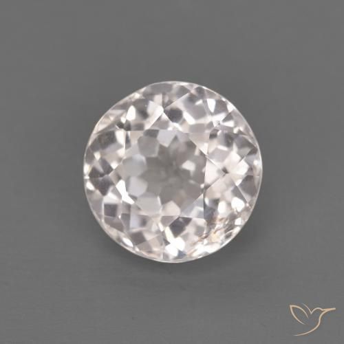 1.02ct Natural Very Light Pink Morganite, Round, VS
