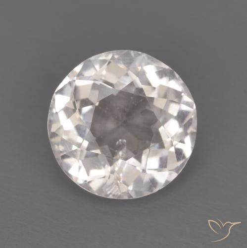 1.29ct Natural Very Light Pink Morganite, Round, VS