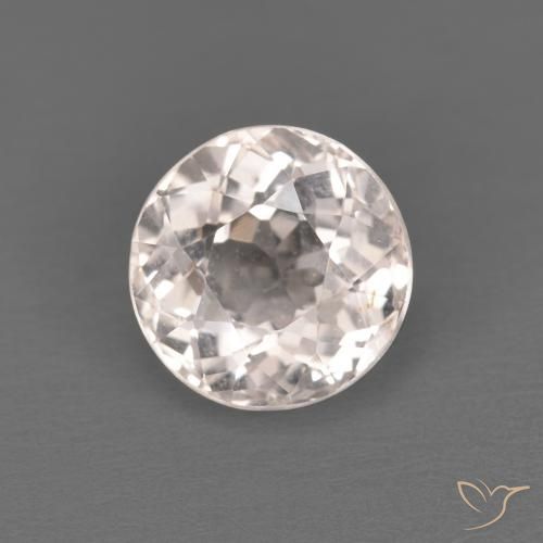 1.09ct Natural Very Light Pink Morganite, Round, VVS-VS, Photo A