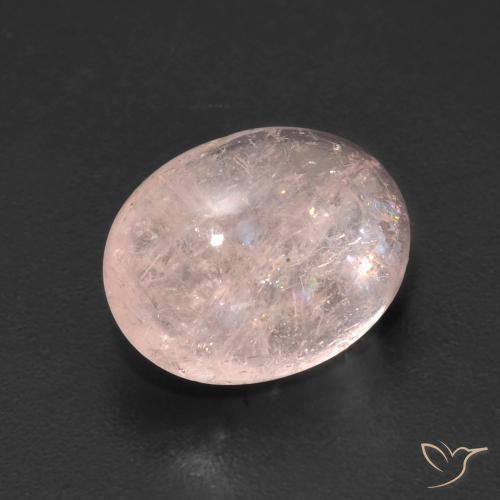 3.86 ct Pink Morganite Stone, Natural Morganite in Oval Cabochon Shape for Sale