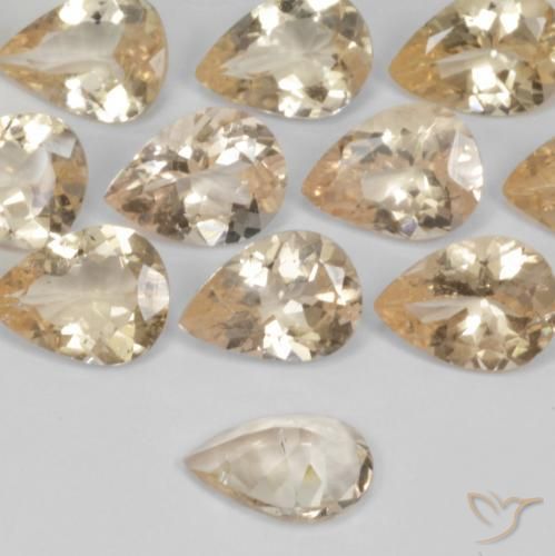 Morganite Gemstones in 8 x 6 mm (calibrated) Size for Sale, Morganite Stones in Gold Color