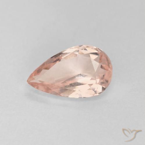 0.79ct Natural Medium Pink Morganite, Pear Shape, VVS