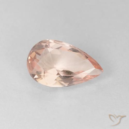 0.79 ct Pink Morganite Stone, Natural Morganite in Pear Facet Shape for Sale