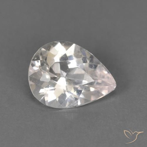 0.52ct Natural Very Light Pink Morganite, Pear Shape, VS