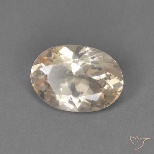 0.71 ct Golden Morganite Stone, Natural Morganite in Oval Facet Shape for Sale