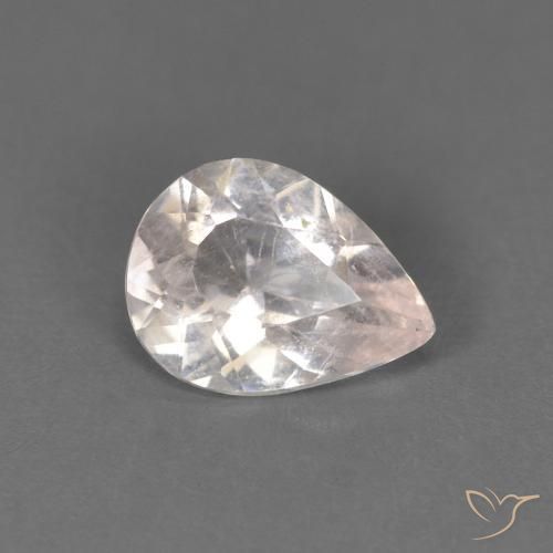 0.59ct Natural Very Light Pink Morganite, Pear Shape, SI