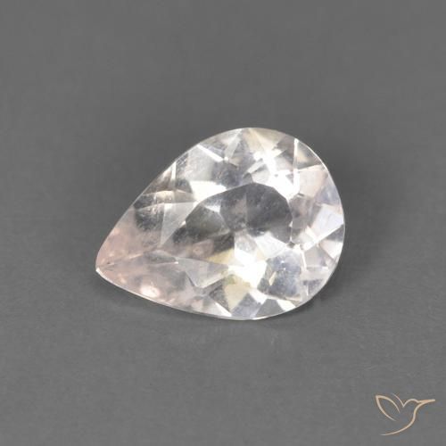 0.59 ct Pink Morganite Stone, Natural Morganite in Pear Facet Shape for Sale