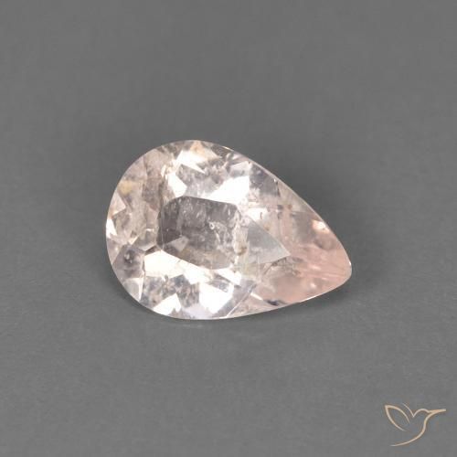 0.42 ct Pink Morganite Stone, Natural Morganite in Pear Facet Shape for Sale