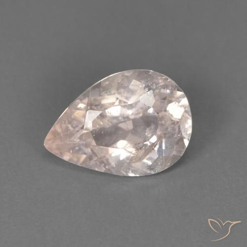 0.86ct Natural Medium Pink Morganite, Pear Shape, SI