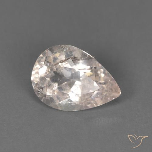 0.86 ct Pink Morganite Stone, Natural Morganite in Pear Facet Shape for Sale